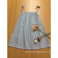 casual striped A shape strapy girls dress